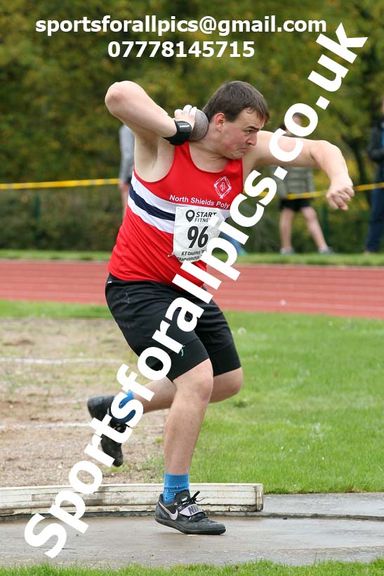 Shot putt, NECAA Open Meeting, Morpeth, Sunday, October 18th. David T. Hewitson/Sports for All Pics